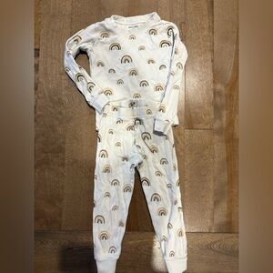 Petit Lem White and Brown Rainbow Pyjama